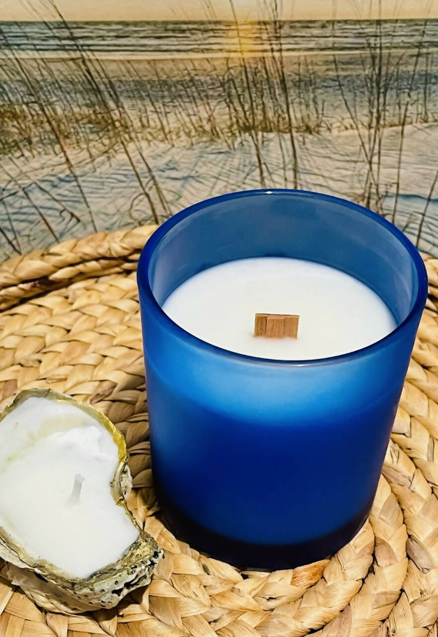 Soy Wood Wick Candle in Coastal Blue 9 oz.