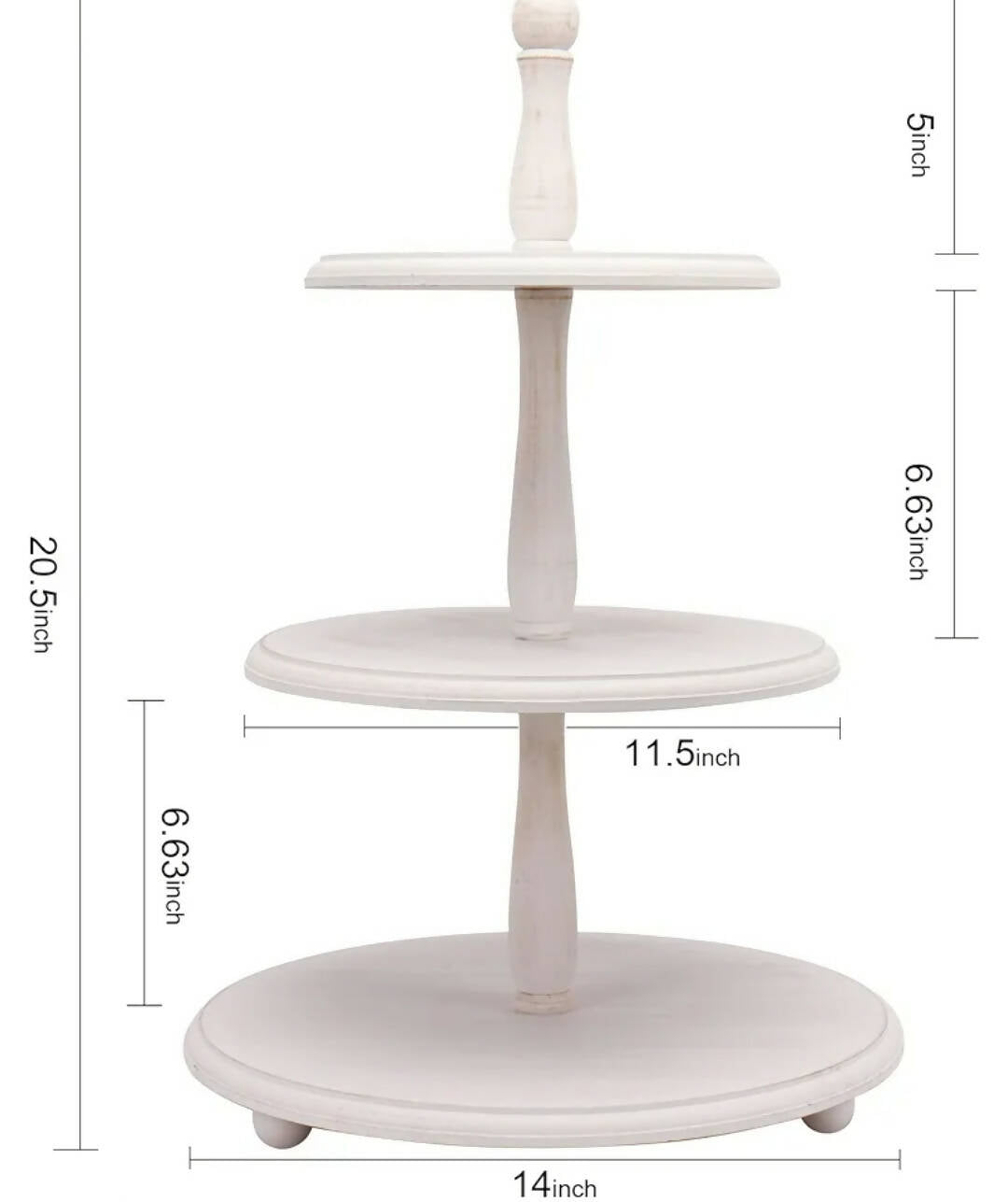 3 tiered tray white